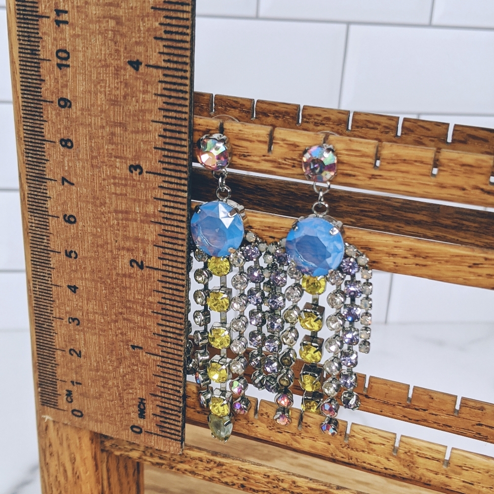 Express Multi Colored Crystal Dangling Earrings - image 4